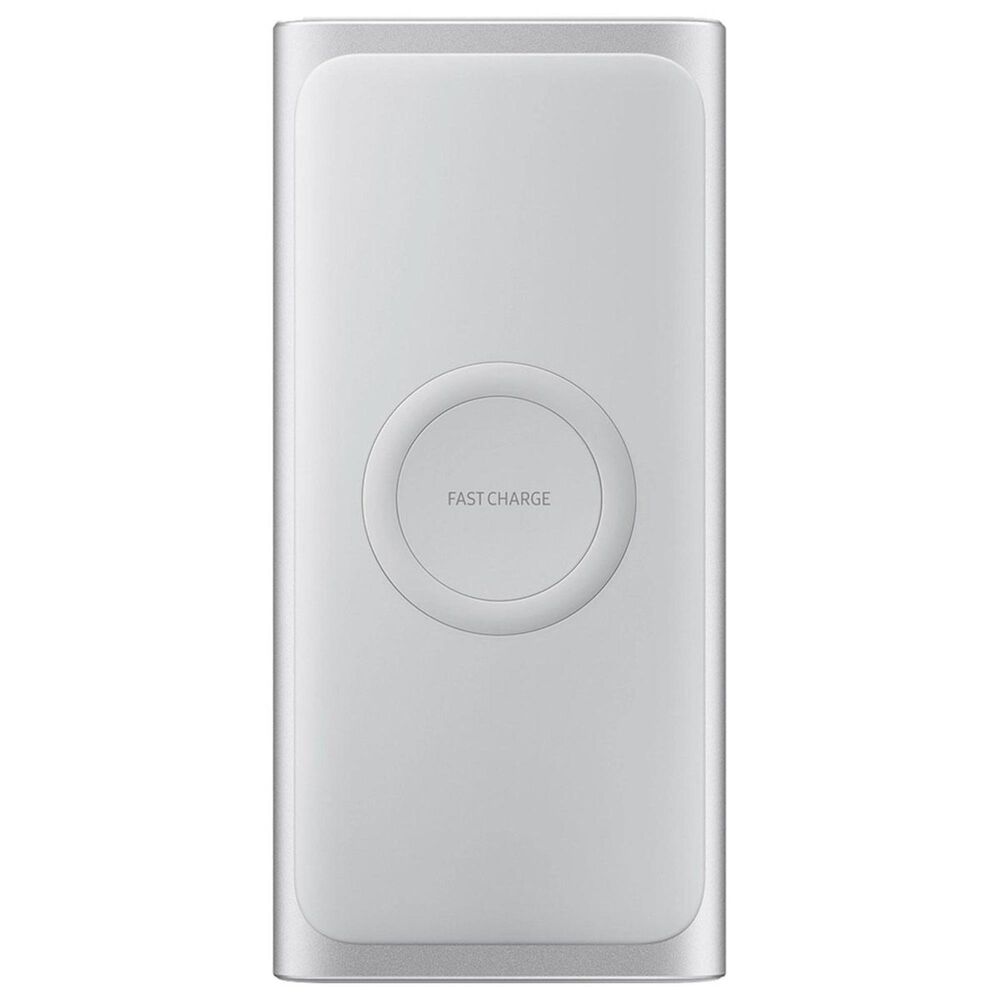 Samsung 10000 mAh Portable Battery with Built-in Wireless Charger in Silver, , large