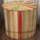 Maple and Jade Handmade Pinwheel Drum Accent End Table in Light Brown, , large