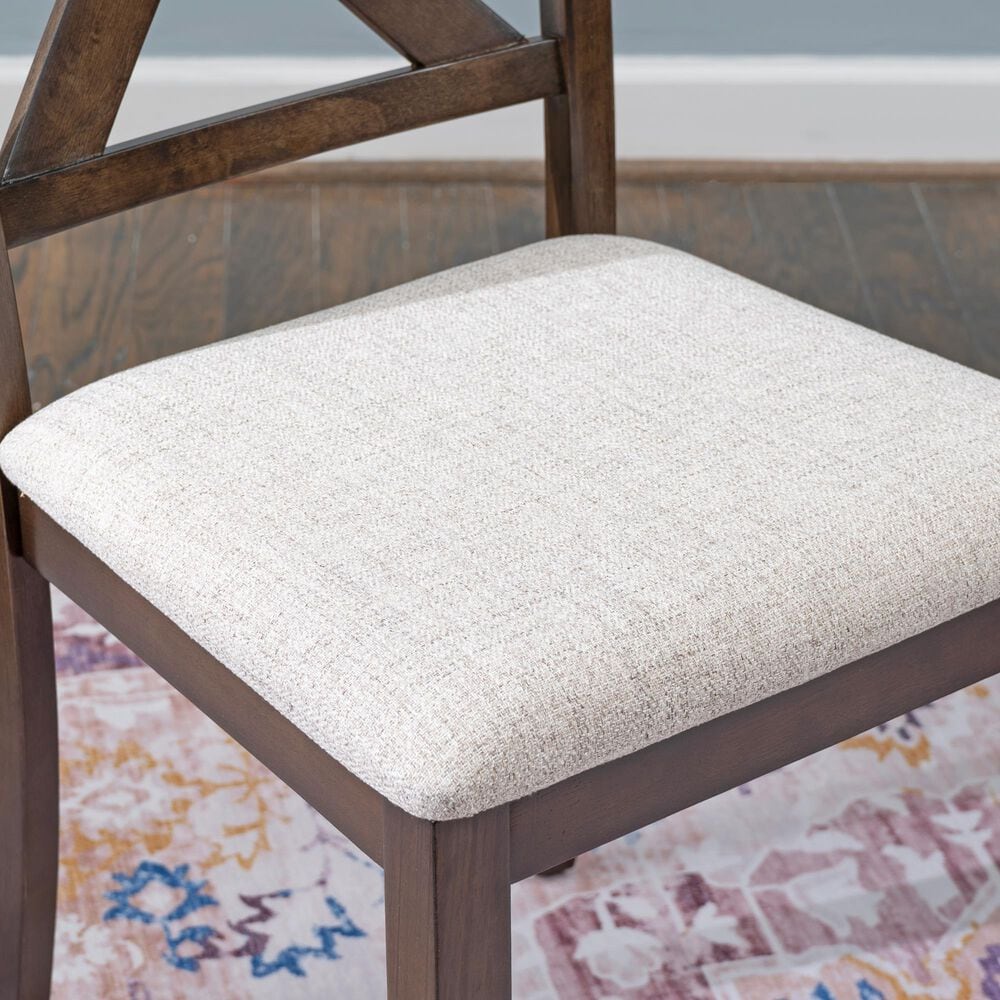 Linon Home Decor Warren X-Back Side Chair in Warm Brown (Set of 2), , large