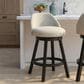 Armen Living Erika Swivel Counter Height Stool with Cream Upholstery in Black, , large