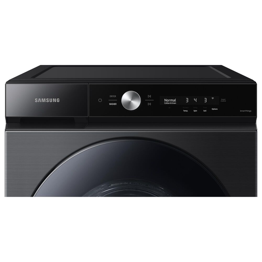 Samsung Bespoke 5.3 Cu. Ft. Front Load Washer and 7.6 Cu. Ft. Electric Dryer Laundry Pair with Stacking Kit in Brushed Black, , large