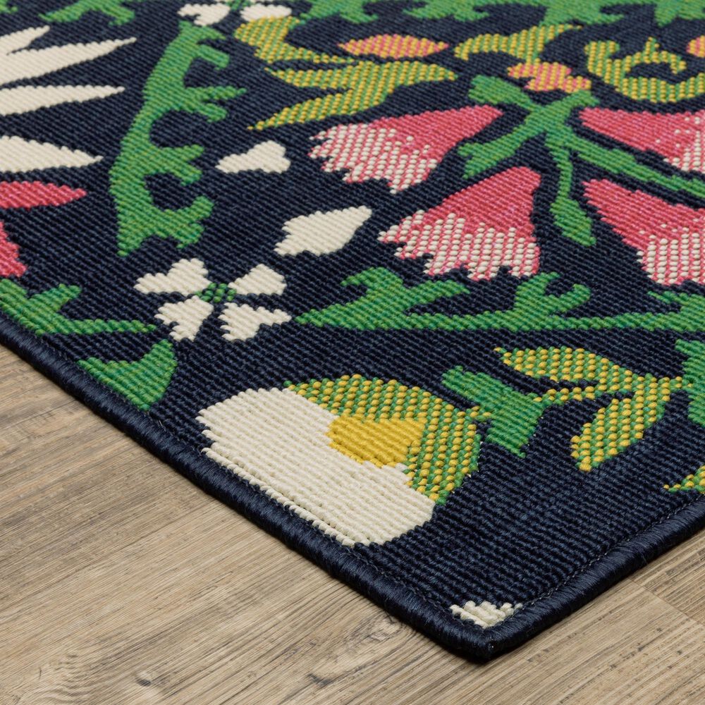 Oriental Weavers Havana HAV09 Navy and Multicolor 3'3" x 5' Indoor/Outdoor Area Rug, , large
