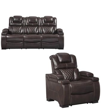 Signature Design by Ashley Warnerton Sofa and Recliner in Chocolate, , large