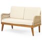 Hearth and Haven 4-Piece Outdoor Chat Set with Teak Coffee Table in Beige, , large