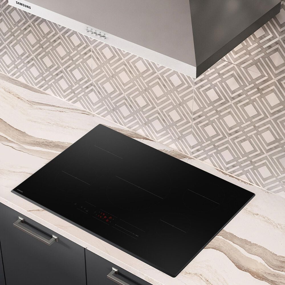 Samsung 36&quot; Induction Cooktop with Anti-Scratch Matte Glass and Sync Burners in Black, , large