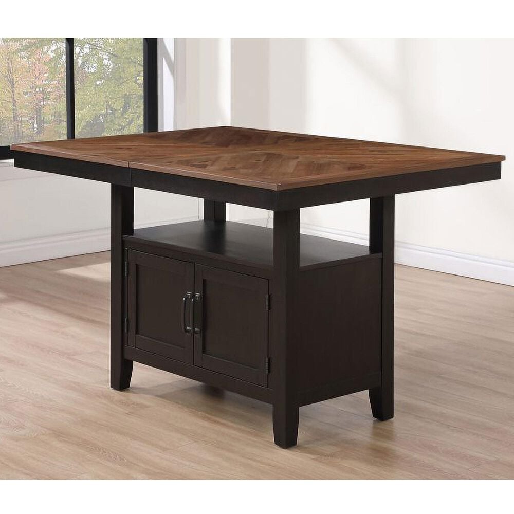 Steve Silver Co. Bermuda Storage Counter Height Table in Black and Dark Acacia - Table Only, , large