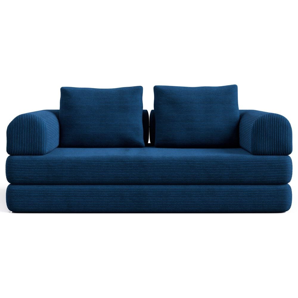 Furniture of America Ellis Stationary Modular Customizable Space-Saving Sofa in Blue, , large