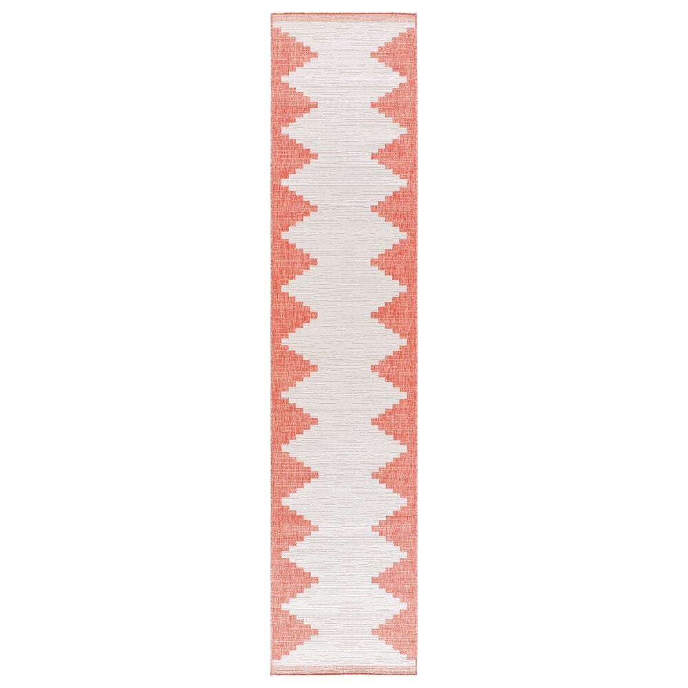 Surya Eagean EAG-2436 Rust, Ivory, Dusty Pink and Dusty Coral 2&#39;7&quot; x 12&#39; Indoor/Outdoor Runner, , large