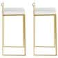 Lumisource Fuji Stackable Barstool with White Faux Leather in Gold (Set of 2), , large