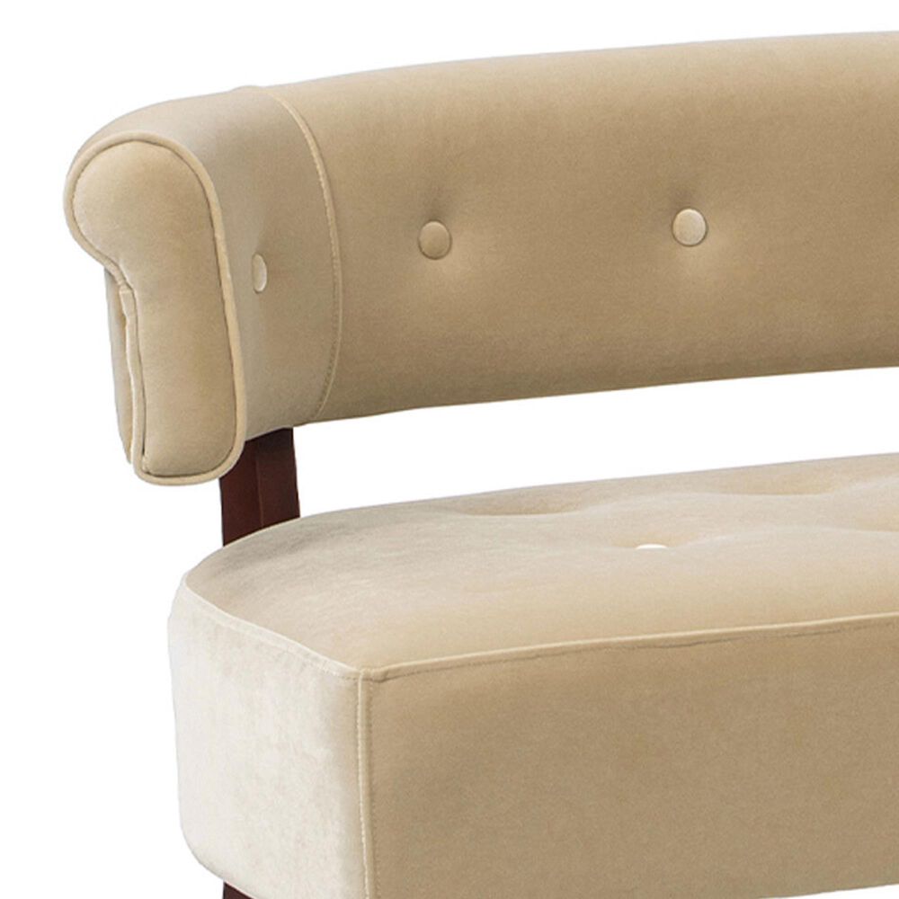 Jennifer Taylor Home Jared Bench Settee in Fawn Brown Velvet, , large