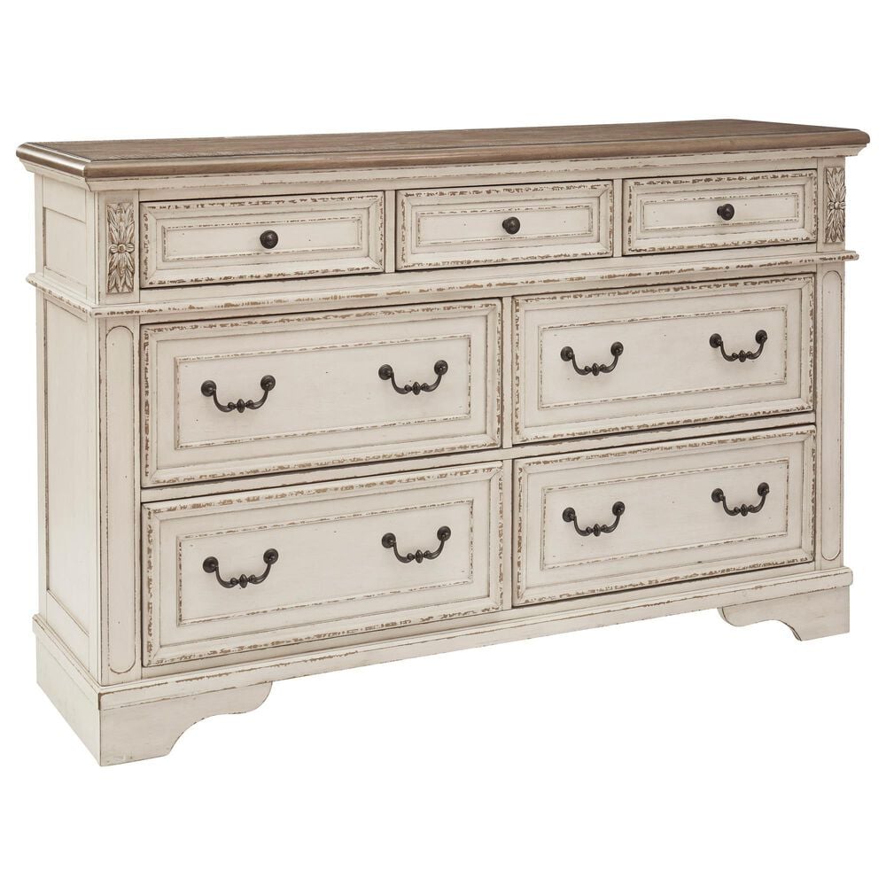 Ashley Realyn 5-Piece Queen Upholstered Bed Set in Chipped White, , large