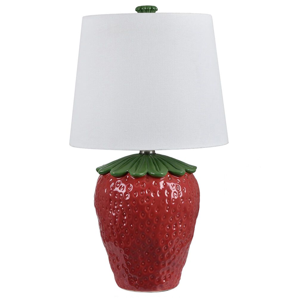 Slatehouse 19.75" Ceramic Strawberry Table Lamp in Red, , large