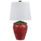 Slatehouse 19.75" Ceramic Strawberry Table Lamp in Red, , large