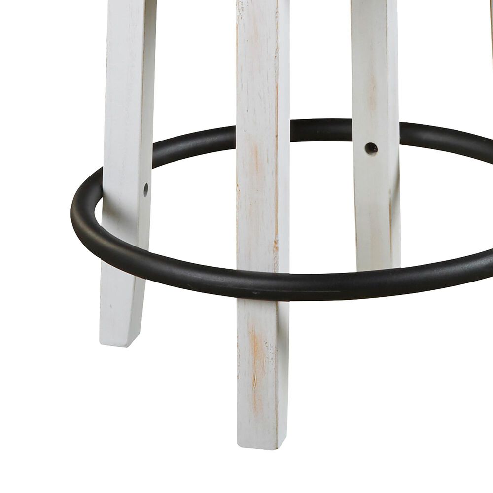 Ashley Valebeck Swivel Counter Height Stool in White and Black, , large