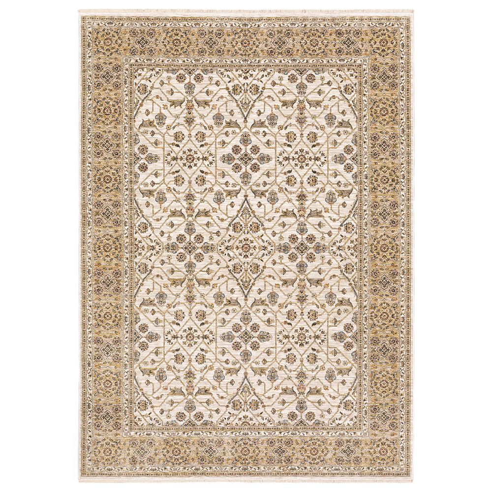 Oriental Weavers Maharaja Domica 1J 7"10" x 10"10" Ivory and Gold Area Rug, , large