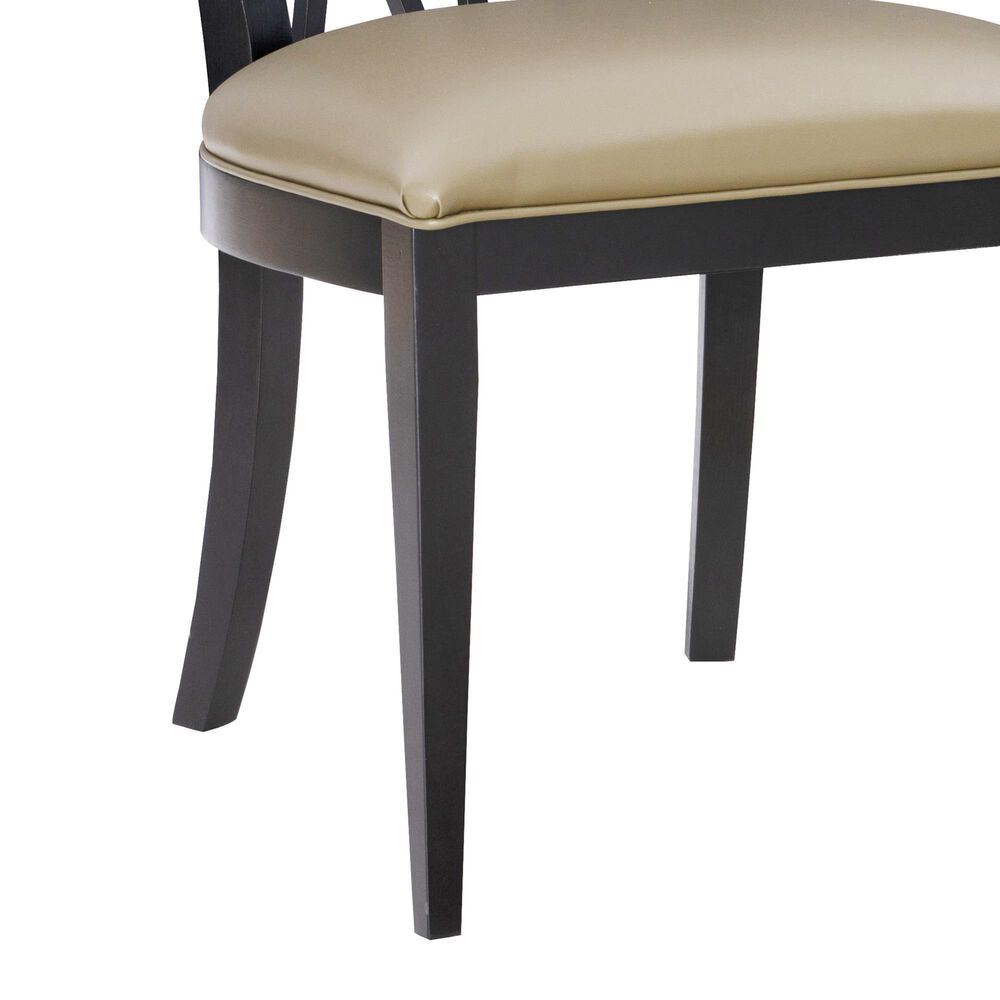 Linon Home Decor Bailey Side Chair with Tan Faux Leather Cushion Seat in Black, , large