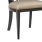 Linon Home Decor Bailey Side Chair with Tan Faux Leather Cushion Seat in Black, , large