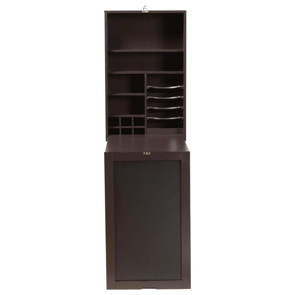 Baxton Studio Millard Wall Mount Folding Desk in Dark Brown, , large