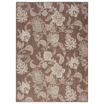 Nourison Garden Oasis Floral Mocha 4" x 6" Indoor/Outdoor Area Rug, , large