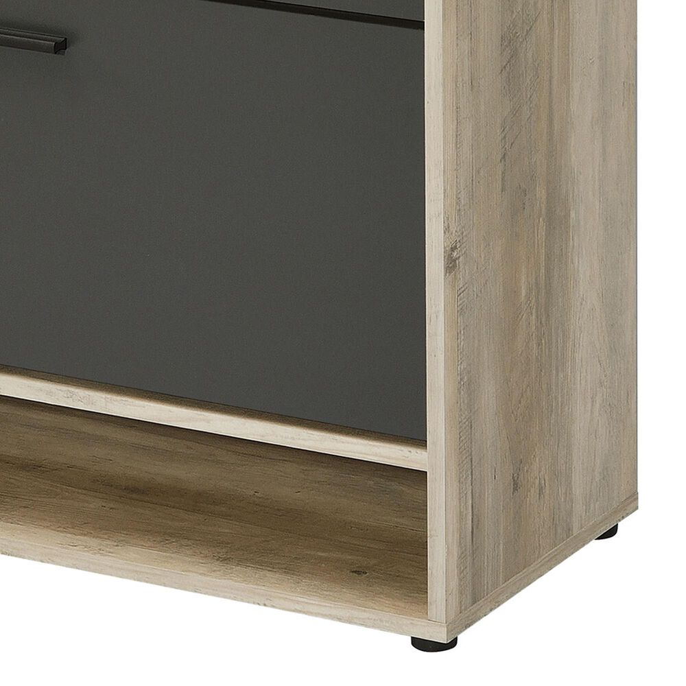 Pacific Landing Denia 3-Tier Shoe Storage Cabinet in Antique Pine and Grey, , large