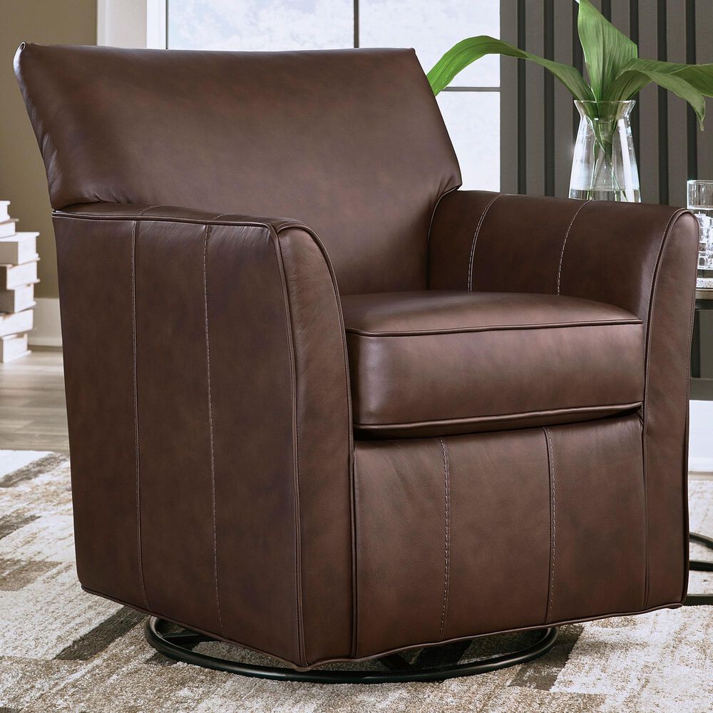 Ashley Braydunn Swivel Glider Accent Chair in Espresso Brown, , large