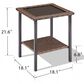 Sunwell Garden 18" Patio Square Side Table with Glass Top in Brown, , large