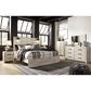 Ashley Cambeck 4 Piece King Bed Set in Whitewash with Lighting, , large