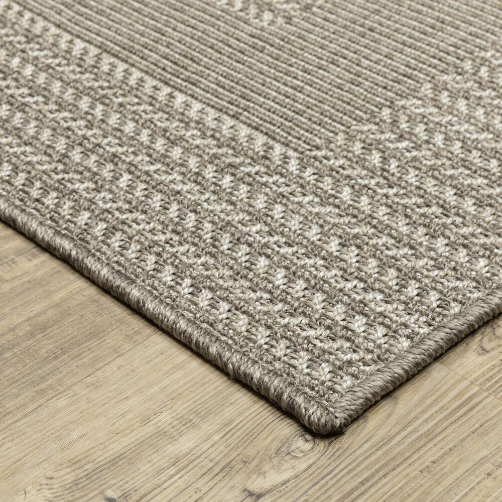 Oriental Weavers Caicos CA05A 1&#39;10&quot; x 7&#39;6&quot; Grey Runner, , large