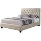Pacific Landing Chloe Full Upholstered Bed with Black Legs in Neutral, , large