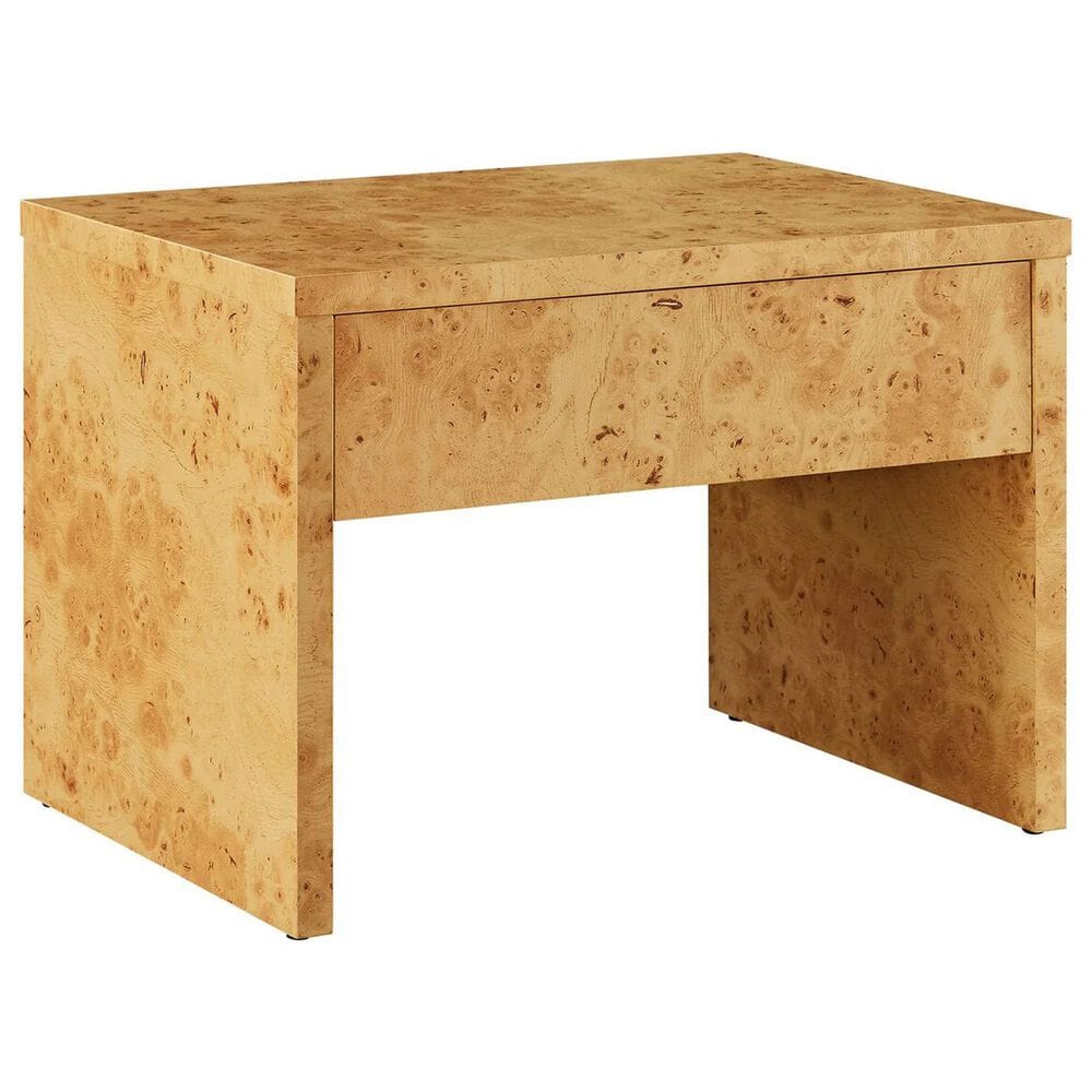Modway Hudson 1 Drawer Burl Wood Nightstand in Natural, , large