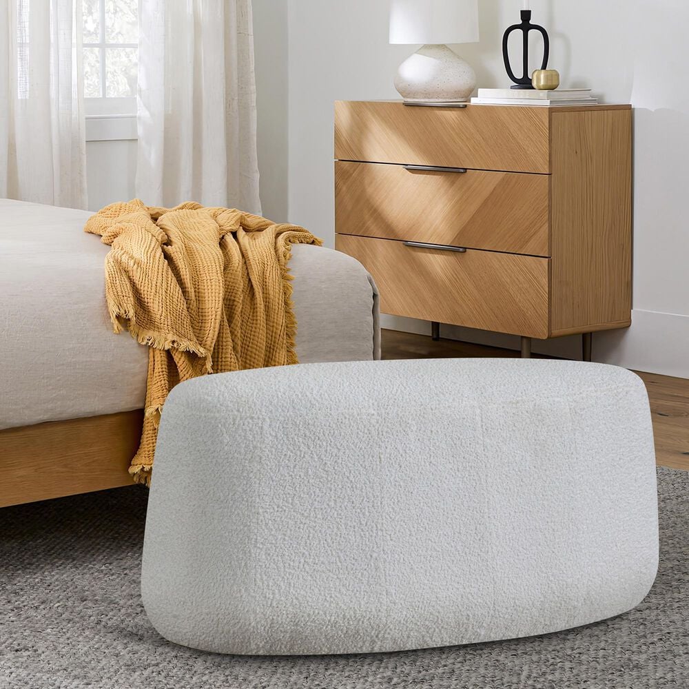 Lifestyle Solutions Kayden Ottoman in White, , large
