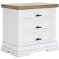 Ashley Ashbryn Nightstand in White and Natural with USB Ports, , large