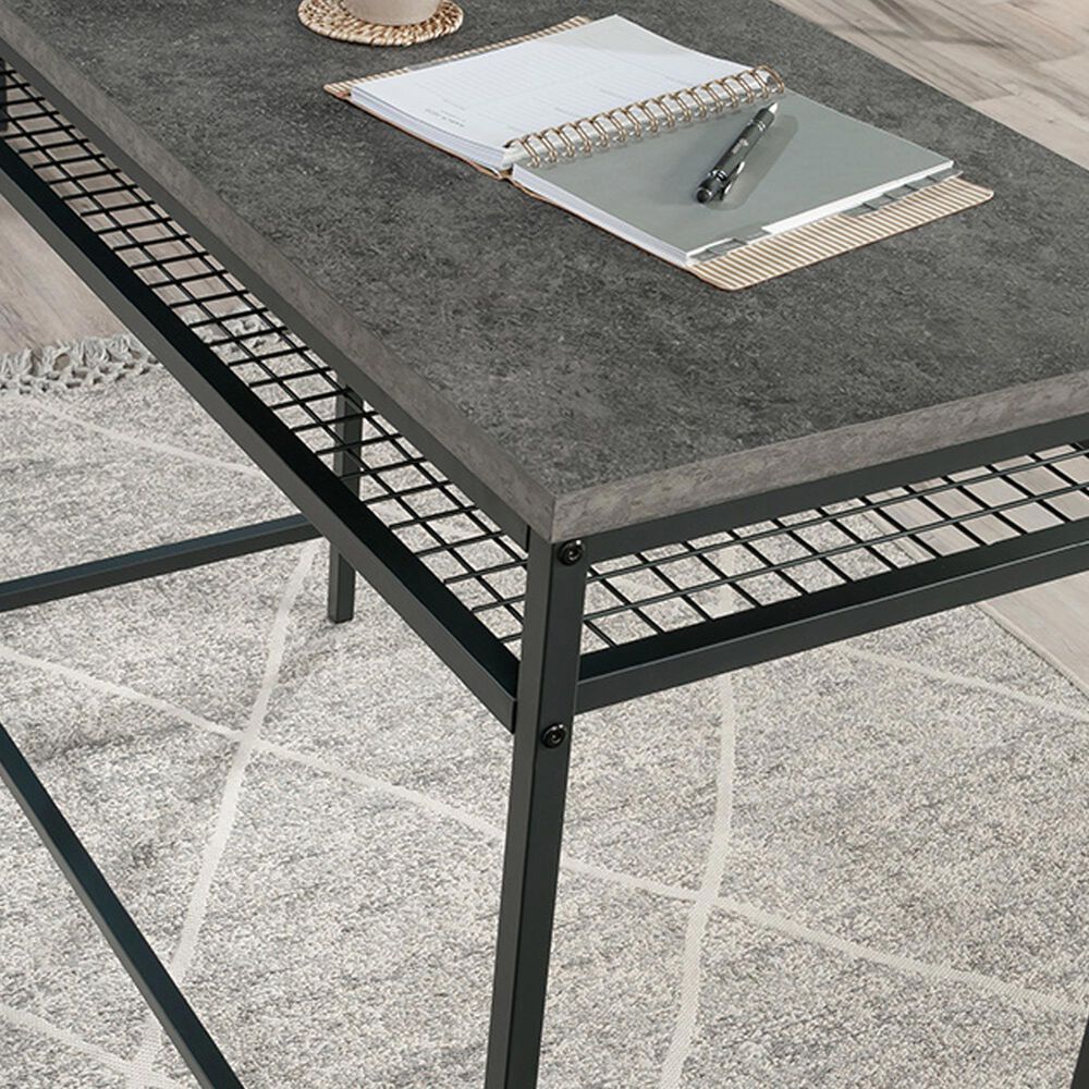 Sauder Market Commons Writing Desk in Slate Gray and Black, , large