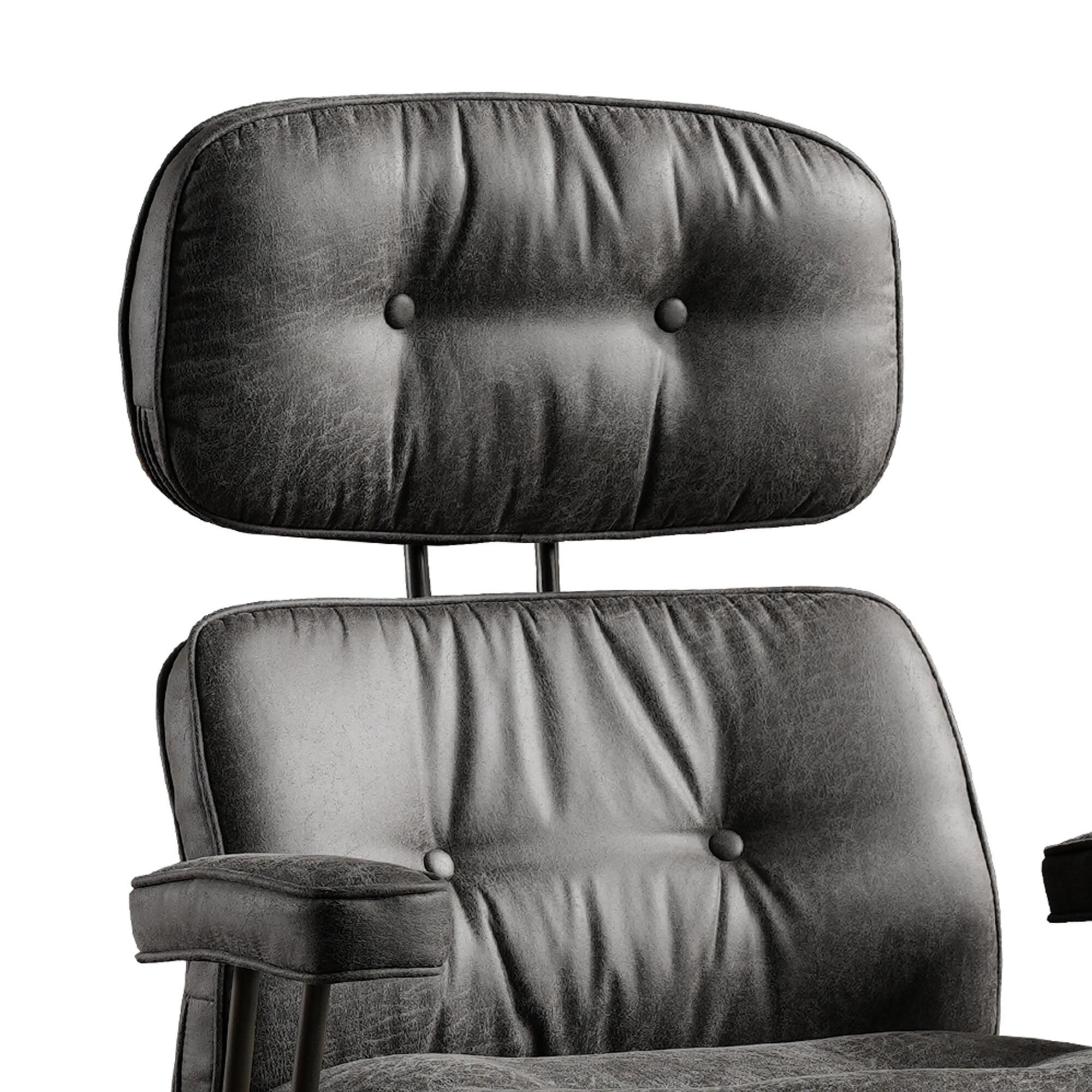 HOMLUX High Back Executive Office Chair with Suede Leather in Gray