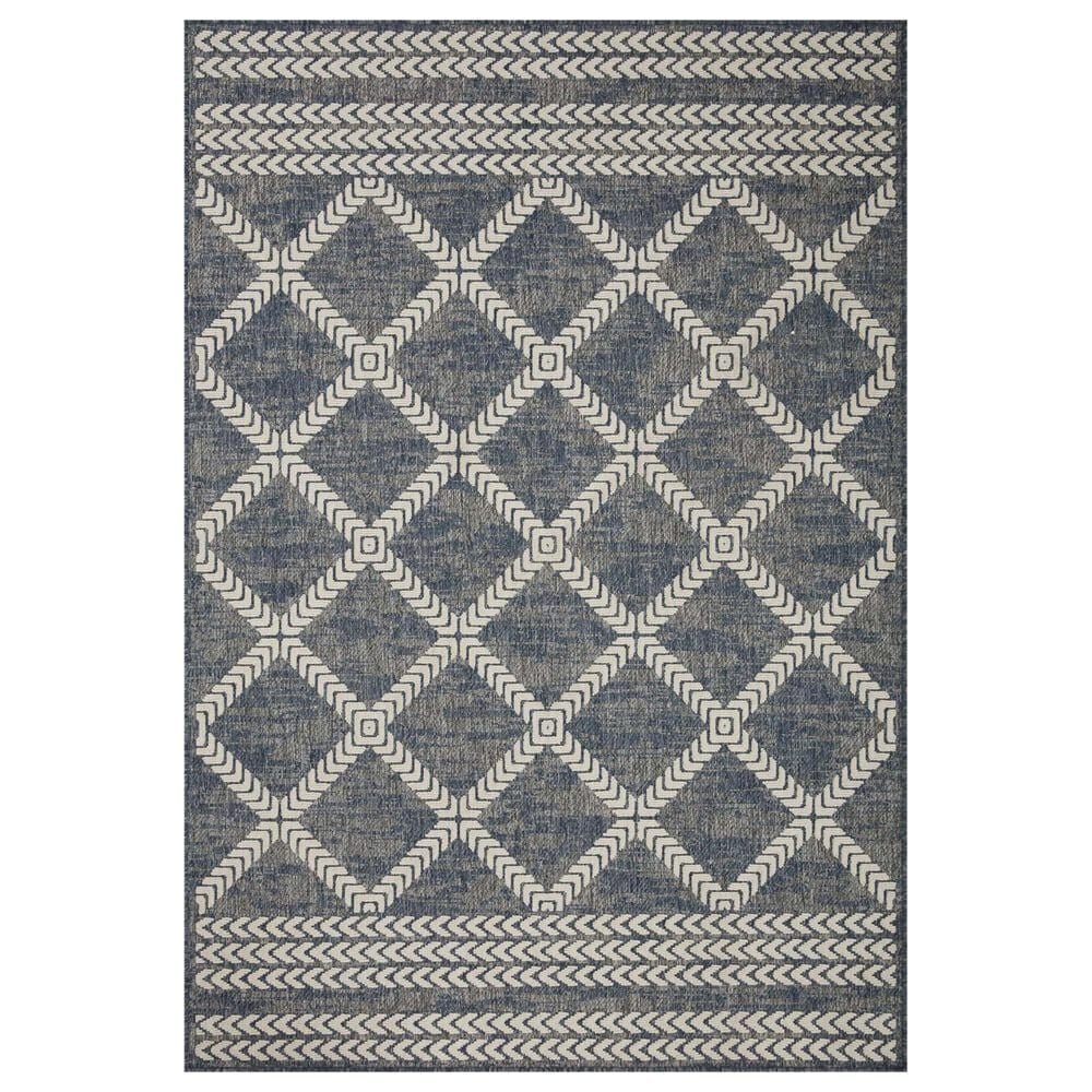 Loloi II Rainier RAI-05 2"3" x 7"7" Denim and Ivory Indoor/Outdoor Area Performance Rug, , large
