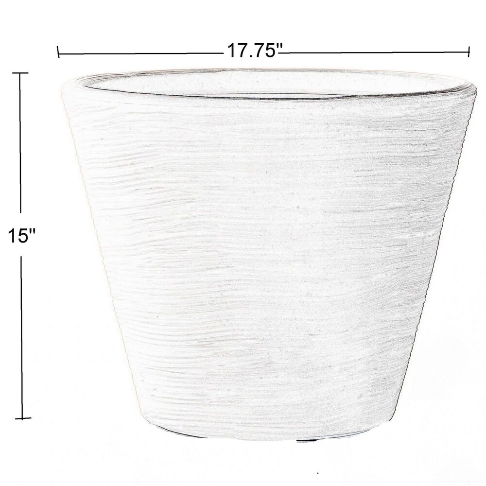 Alfresco Home Shabby Round Patio Planter in Pearl White, , large