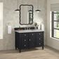 James Martin Vanities Lorelai 48" Single Vanity in Black Onyx with 3 CM Victorian Silver Quartz Top, , large
