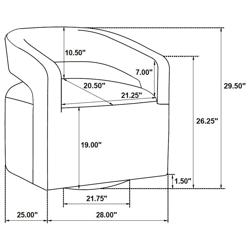 Coaster Westhill Swivel Accent Chair in Chair Berry, , large