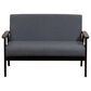 HOMLUX 45" Stationary Loveseat with Solid Wood Arms in Dark Dray, , large
