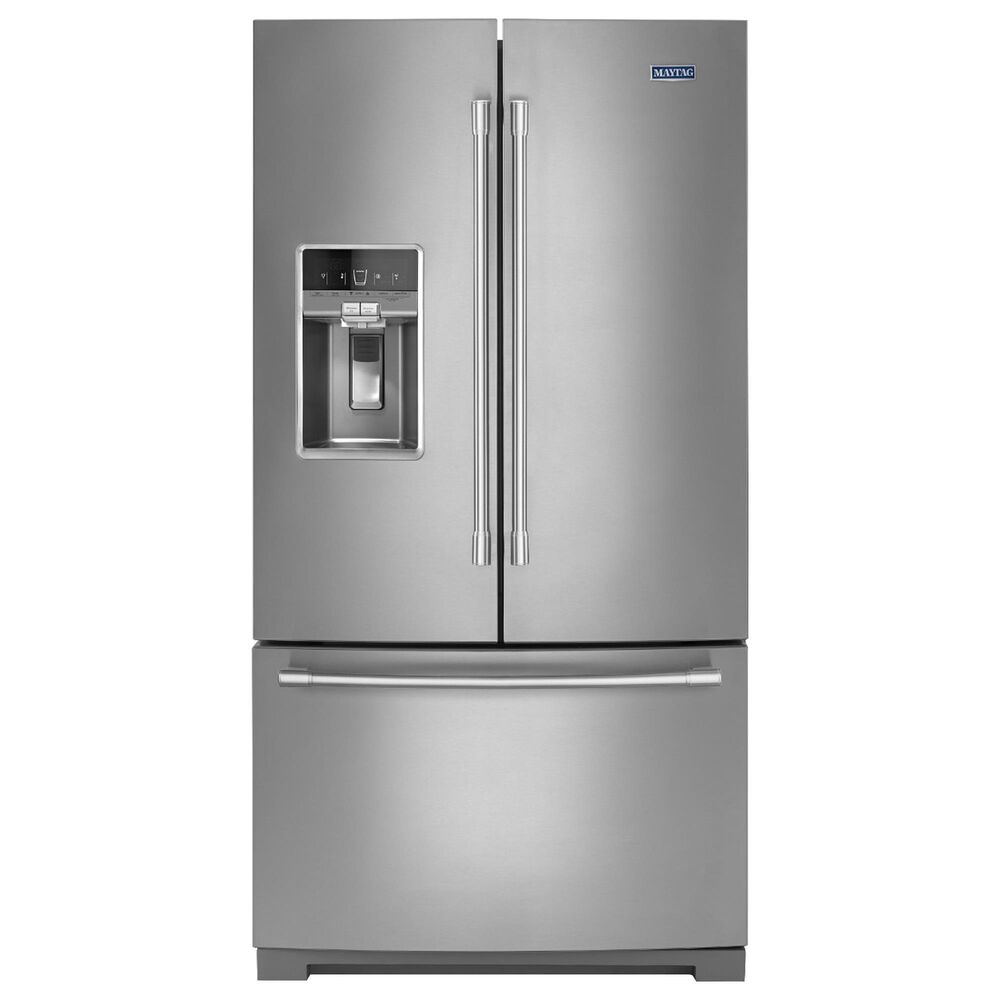 Maytag 4-Piece Kitchen Package with 36&quot; French Door Refrigerator and Wall Oven Microwave in Stainless Steel, , large