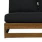 Linon Home Decor Silbury Outdoor Bench with Black Cushion in Warm Teak, , large