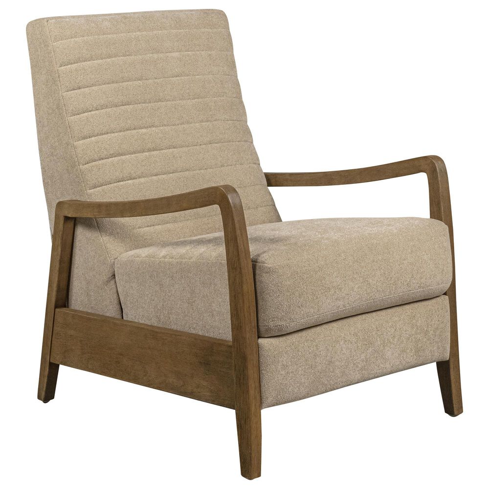 Aurora Furnishings Push Back High Leg Recliner in Sand NFM