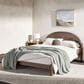 Walker Edison Elias Queen Platform Bed with Arched Headboard in Brown, , large