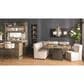 Mayberry Hill Jemma 6 Pice Contemporary Corner Dining Set in Grey Finish and Beige Linen Upholstery, , large