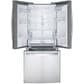 LG 21.8 Cu. Ft. 3-Door French Door Refrigerator in Stainless Steel, , large