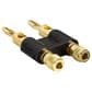 Helios Double Banana Plug in Black and God, , large