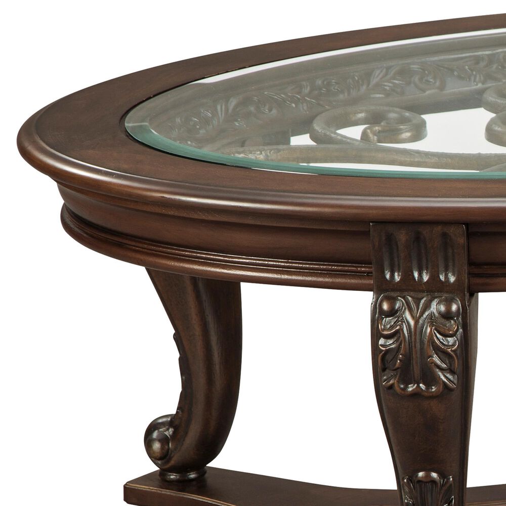 Ashley Norcastle Coffee Table in Dark Brown and Clear, , large