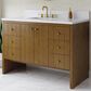 James Martin Hudson 48" Single Bathroom Vanity in Honey Oak with 3 cm Parisien Bleu Silestone Top and Rectangular Sink, , large