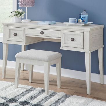 Ashley Robbinsdale Vanity with Stool in Antique White, , large