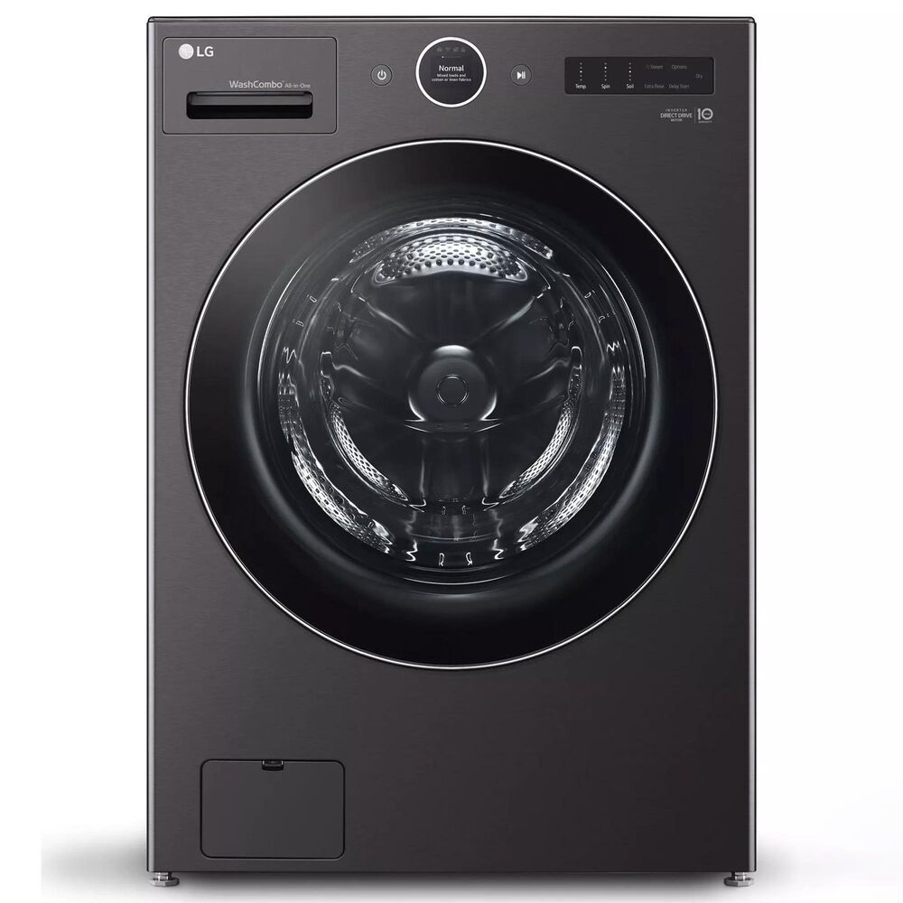 LG 5 Cu. Ft. Front Load Washer and 7.4 Cu. Ft. Smart Front Load Electric Dryer Laundry Pair in Black Steel, , large